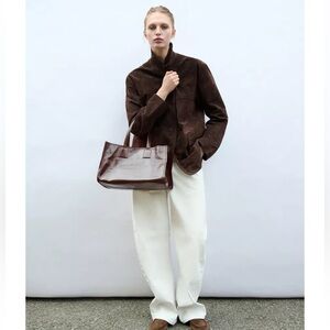 NWT Zara Leather Shopper Bag